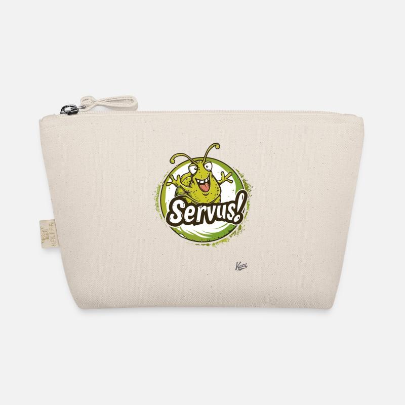 Schnecke mit Armen winkt: Servus! Bio-Täschchen