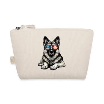 Patriotic Pup with Flag Sunglasses - Organic Pouch - nature - Front