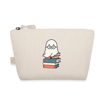 Lesendes Halloween Gespenst Kleiner Bücher Geist - Bio-Täschchen - Natur - Vorne