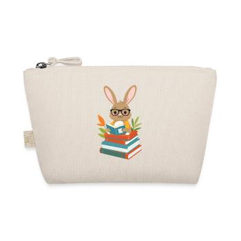 Lesender Hase Begeisterter Buchliebhaber Bunny - Bio-Täschchen - Natur - Vorne