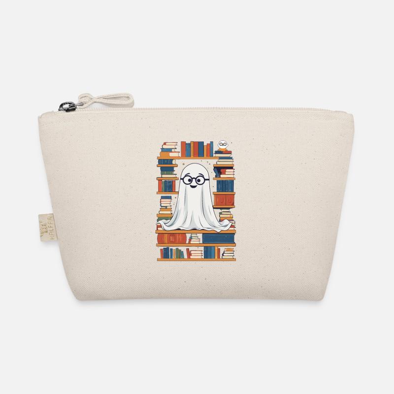 Funny Book Lover Style Halloween Ghost Organic Pouch