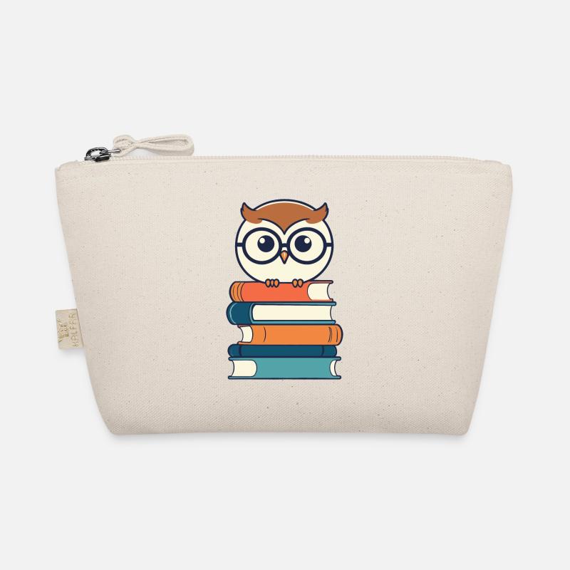 Bücher Eule Eulen Liebhaber Leseratte Illustration Bio-Täschchen