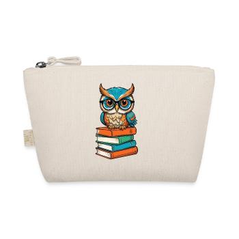 Books Owl Funny Book Lover Illustration - Organic Pouch - nature - Front