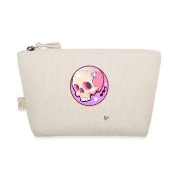 Musical notes and a relaxed cute skull - Organic Pouch - nature - Front