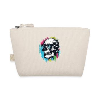 Skull with sunglasses Skull with lots - Organic Pouch - nature - Front