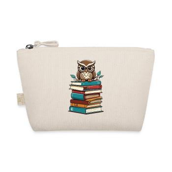 Books Owl Bookworm Cute Book Illustration - Organic Pouch - nature - Front