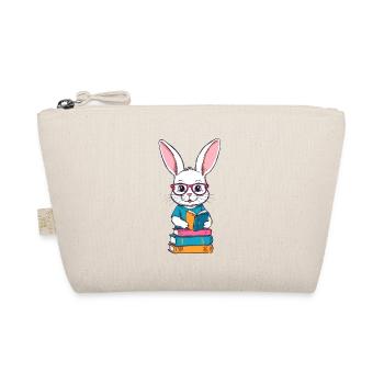 Lesender Hase Begeisterter Buchliebhaber Stil - Bio-Täschchen - Natur - Vorne