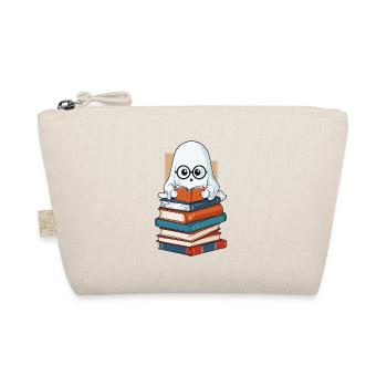 Book Lover Style Reading Halloween Ghost - Organic Pouch - nature - Front