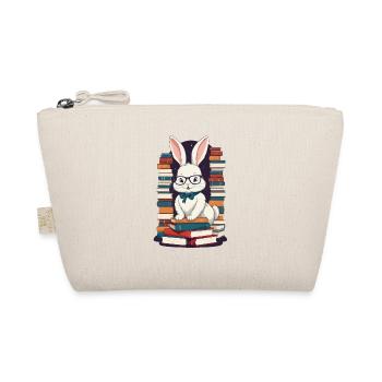 Lesender Hase Begeisterter Buchliebhaber - Bio-Täschchen - Natur - Vorne