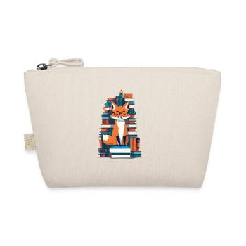 Cute Book Lover Funny Bookworm - Organic Pouch - nature - Front