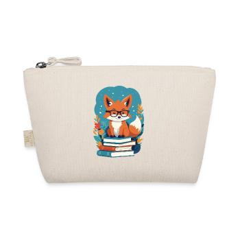 Cute Book Lover Funny Bookworm - Organic Pouch - nature - Front