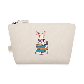 Lesender Hase Begeisterter Buchliebhaber Perfekter - Bio-Täschchen - Natur - Vorne
