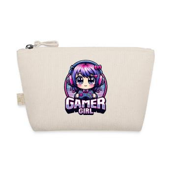 Gamer Girl. kawaii Illustration, Gaming, Zockerin, - Bio-Täschchen - Natur - Vorne