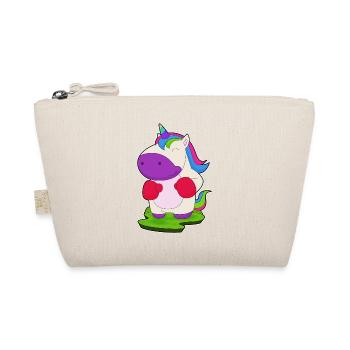 Einhorn Boxer Boxhandschuhe Boxen - Bio-Täschchen - Natur - Vorne