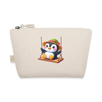 Penguin on Swing Playground Swings Fun - Organic Pouch - nature - Front