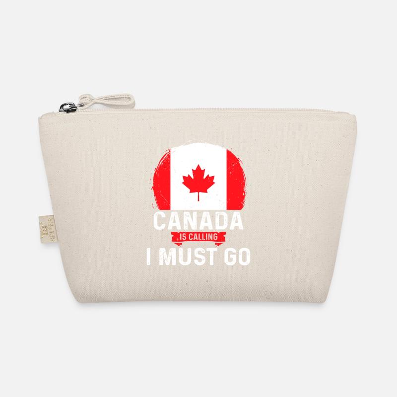 Canada Is Calling And I Must Go Canadian Flag - Bio-Täschchen - Natur