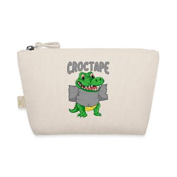 Croc Tape | Krokodil Baby mit Croc Tape - Bio-Täschchen - Natur - Vorne