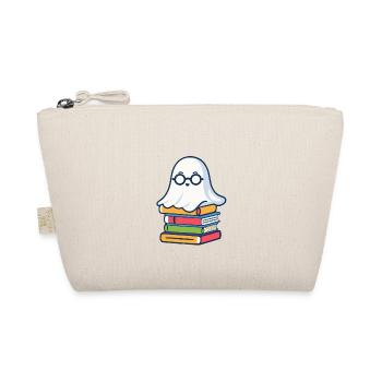 Book Lover Style Reading Halloween Ghost - Organic Pouch - nature - Front