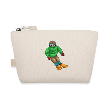 Faultier Skifahrer Ski - Bio-Täschchen - Natur - Vorne