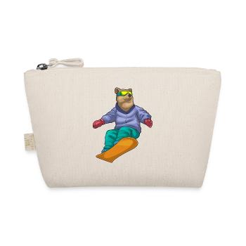 Bear Snowboarder Snowboard - Organic Pouch - nature - Front