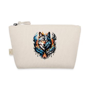 Majestic wolf head surrounded by flames and water - Organic Pouch - nature - Front