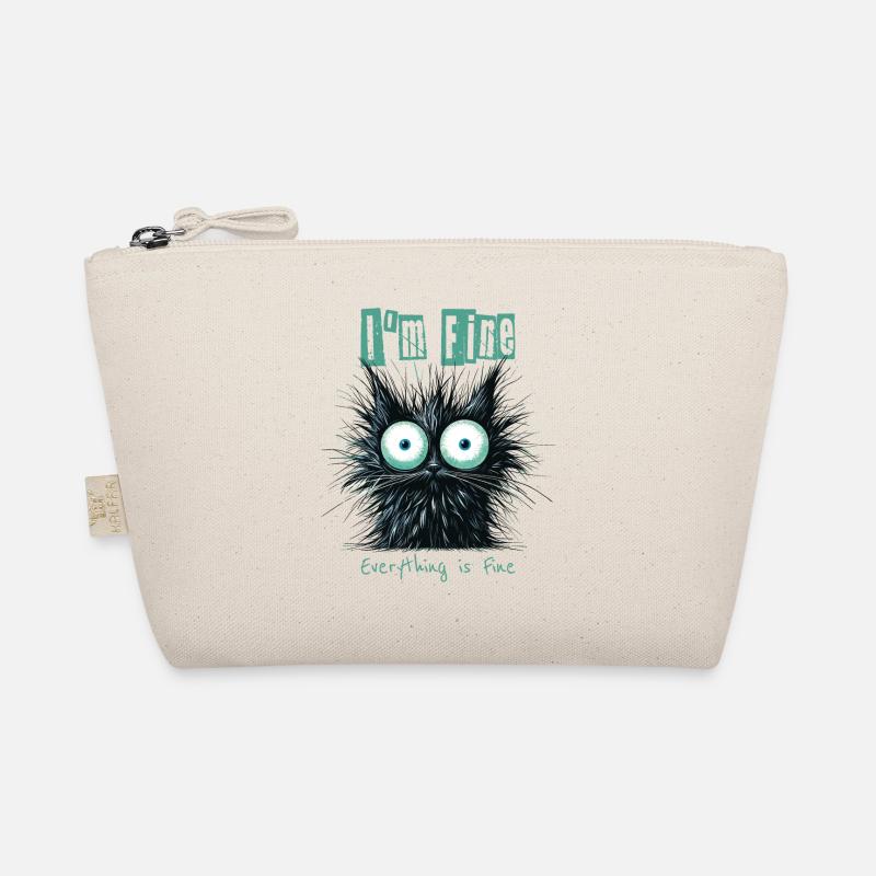 Disheveled Cat I'm Fine Everything is Fine Organic Pouch
