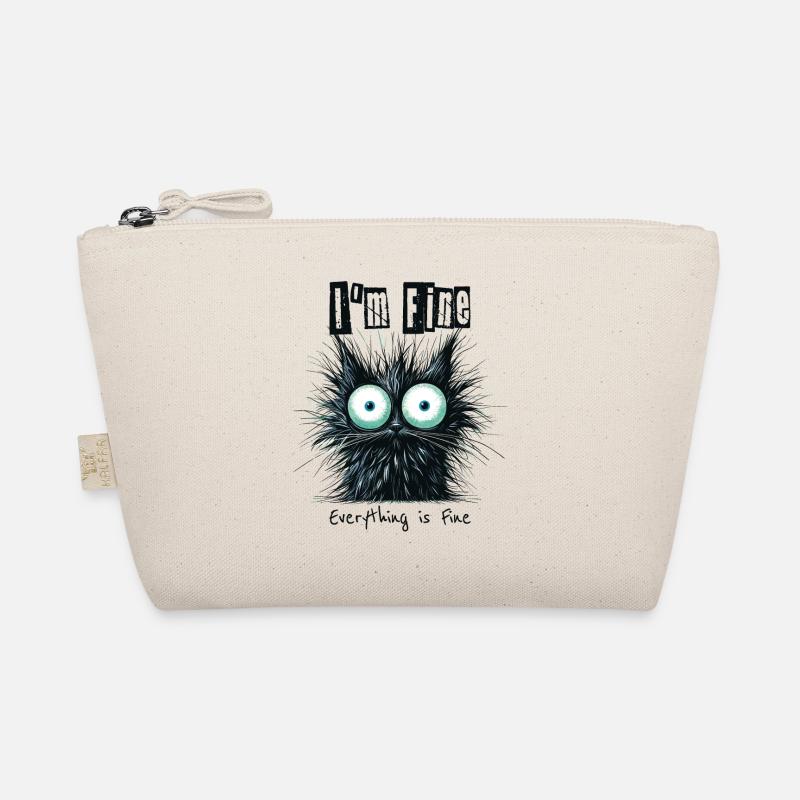 Zerzauste Katze I'm Fine Everything is Fine Bio-Täschchen