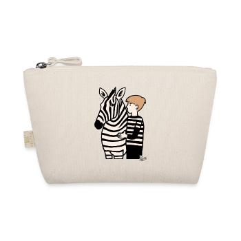 Boy with zebra - Organic Pouch - nature - Front