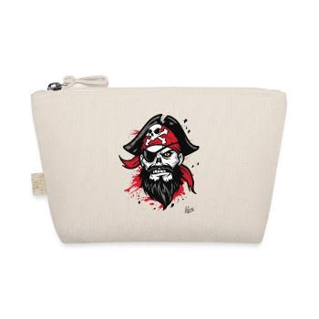 Male Man Funny Skull Pirate - Organic Pouch - nature - Front