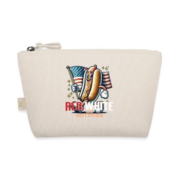 Rot-weißes Hotdogs-retro-vintage-design 4. Juli - Bio-Täschchen - Natur - Vorne
