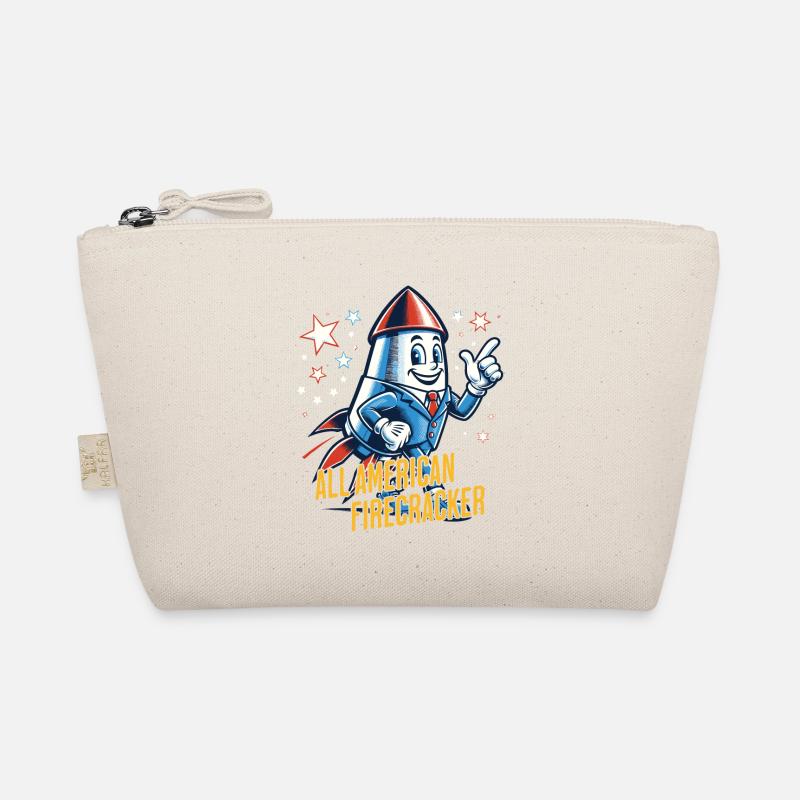 All American Firecracker Retro Vintage Design Bio-Täschchen