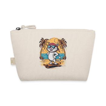 Skate Cat - Cute and Cool Kitten - Organic Pouch - nature - Front