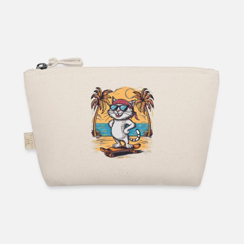 chat skate - chaton mignon et cool Trousse biologique