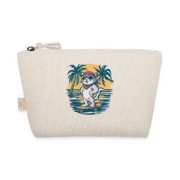 Skate Cat - Cute and Cool Kitten - Organic Pouch - nature - Front
