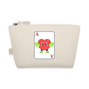 Herz Poker Pokerkarten - Bio-Täschchen - Natur - Vorne