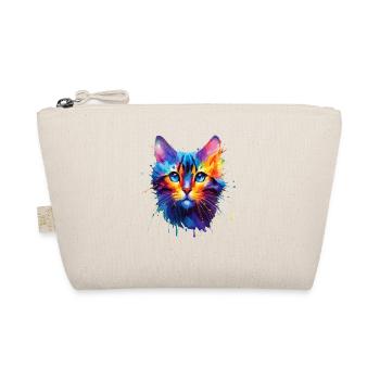 Bunte Splash Art Bengalische Katze - Bio-Täschchen - Natur - Vorne