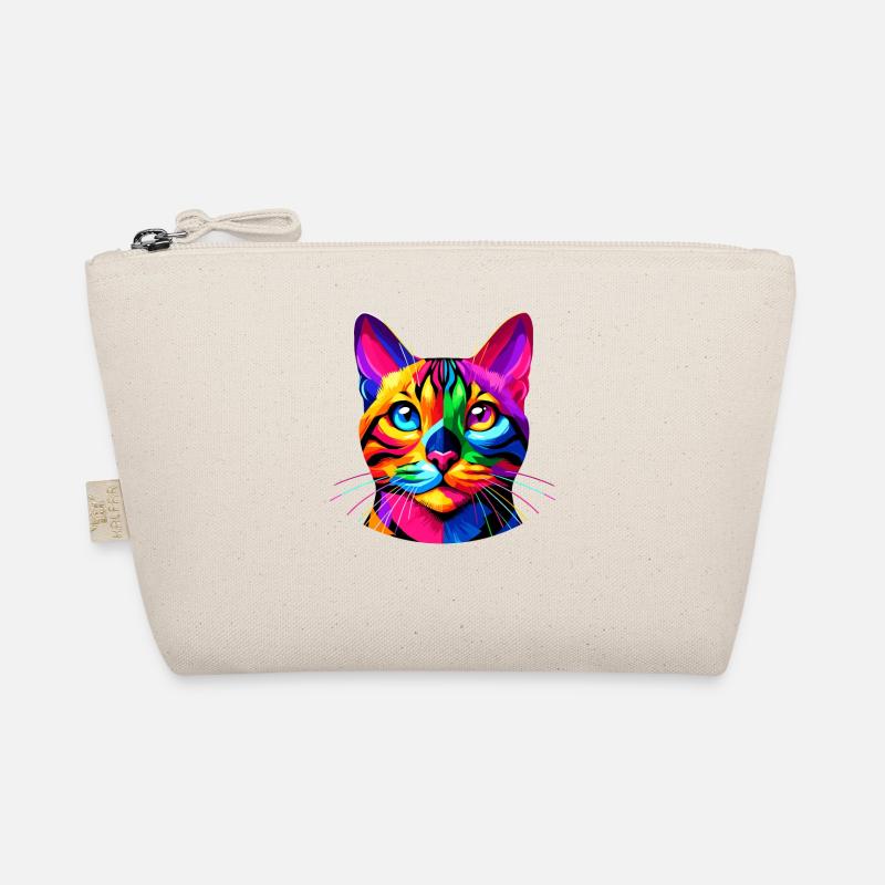 Bunte Pop Art Bengalische Katze Bio-Täschchen