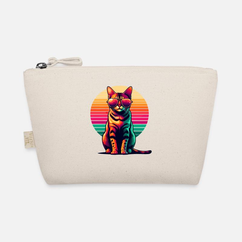 Lunettes de soleil rétro coucher de soleil Bengal Cat Trousse biologique