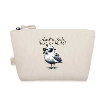 Watt'n Fisch fang ich heute Coole Möwe Spruch - Organic Pouch - nature - Front