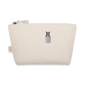 Owl In Your Pocket T-Shirt - Funny Peeking Bird - Organic Pouch - nature - Front