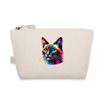 Colorful Pop Art Balinese Cat Longhaired - Organic Pouch - nature - Front