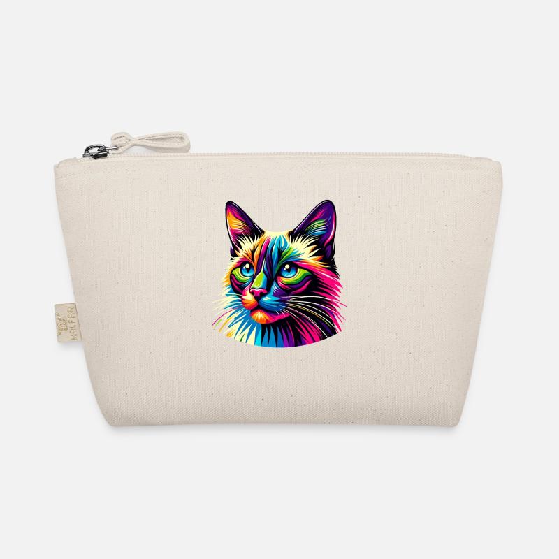 Bunte Pop Art Balinesische Katze Langhaarig Bio-Täschchen