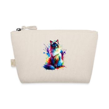 Colorful Splash Art Balinese Cat Longhaired - Organic Pouch - nature - Front