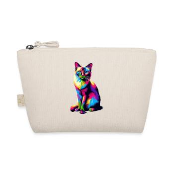 Colorful Pop Art Balinese Cat Longhaired - Organic Pouch - nature - Front