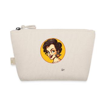 The Sweet Beauty: Retro Cartoon Woman with a Twist - Organic Pouch - nature - Front