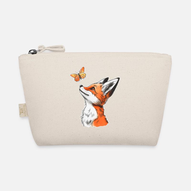 Fuchs mit Schmetterling - Bio-Täschchen - Natur