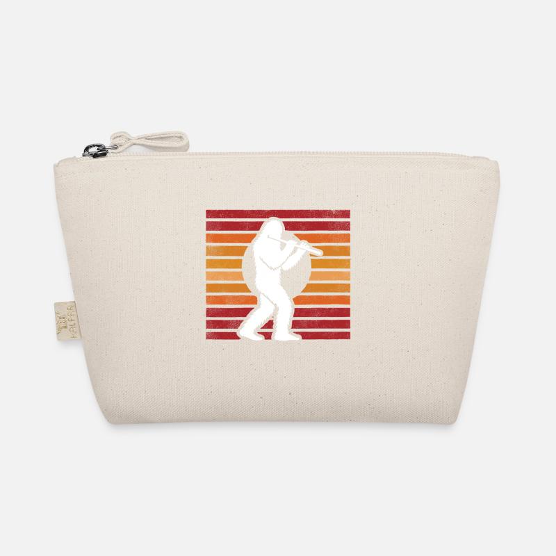Sasquatch Bigfoot Transverse Flute Sunset Vintage Organic Pouch
