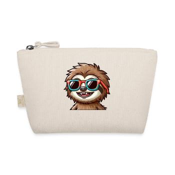Sloth with sunglasses cool portrait face - Organic Pouch - nature - Front