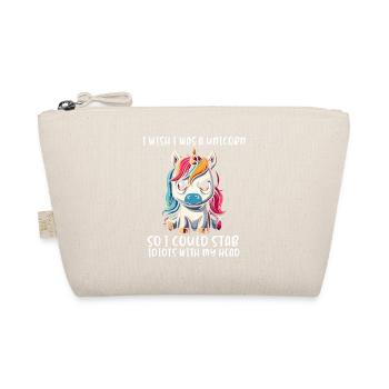 I wish i was a unicorn so i could stab idiots - Organic Pouch - nature - Front