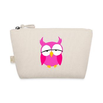 Pink Girl Owl Cartoon Nocturnal Predator Birds - Organic Pouch - nature - Front